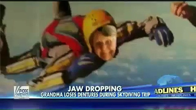 Une grand-mère perd son dentier en plein saut