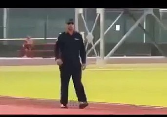 Ronaldinho disguised as police officer doing skills in the street to impresses boys