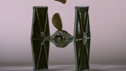 Star Wars Lego Destruction  - Star Wars Lego TIE Starfighter Gets Smashed by Asteroids
