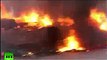 RAW Heavy truck in flames dashes out of tunnel in China 2015