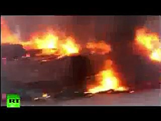 RAW Heavy truck in flames dashes out of tunnel in China 2015
