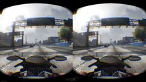 Oculus Rift DK2 - GTA V - High Speed Motorcycle Run In The Rain