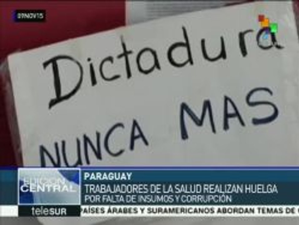 Trabajadores de la salud en Paraguay realizan huelga