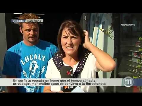 TV3 - Els Matins - Parlem amb el surfista i l'home que va rescatar a la Barceloneta