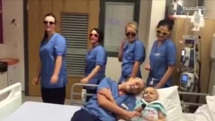 Night shift nurses sing "Let it Go" with child cancer patient