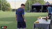 Messi doing keepy uppies with an orange