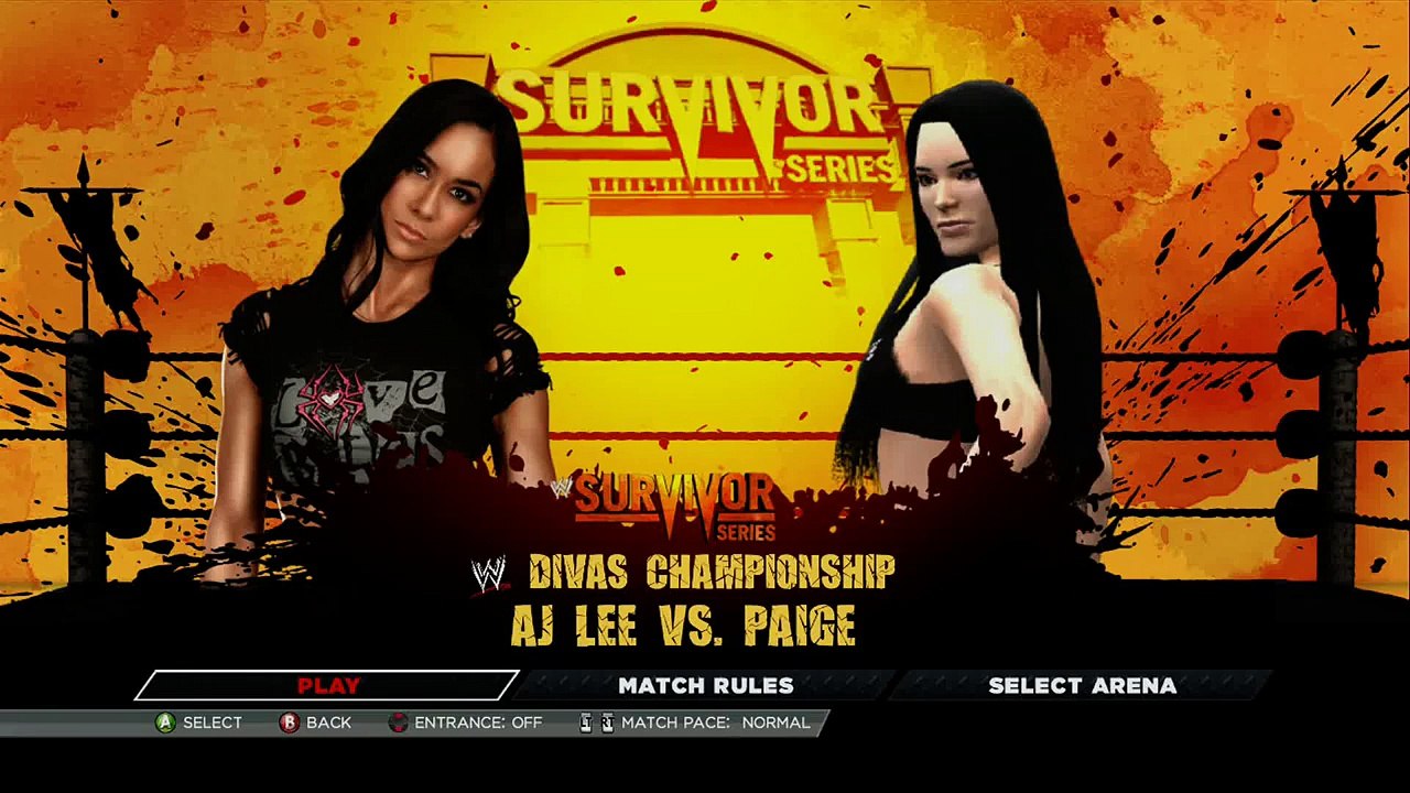 WWE Survivor Series 2014 Paige VS AJ Lee Full HD