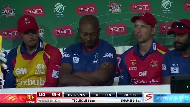 Tabraiz Shamsi gets 2 in 2 off his 3 Ram Slam T20 LIONS vs Titans