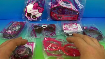 2014 MONSTER HIGH SET OF 8 McDONALDS HAPPY MEAL KIDS TOYS VIDEO REVIEW
