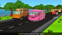 The Wheels on the Bus go round and round ( Vehicles ) 3D Animation Nursery Rhymes for Chil