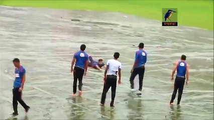 Mashrafe having fun in rain