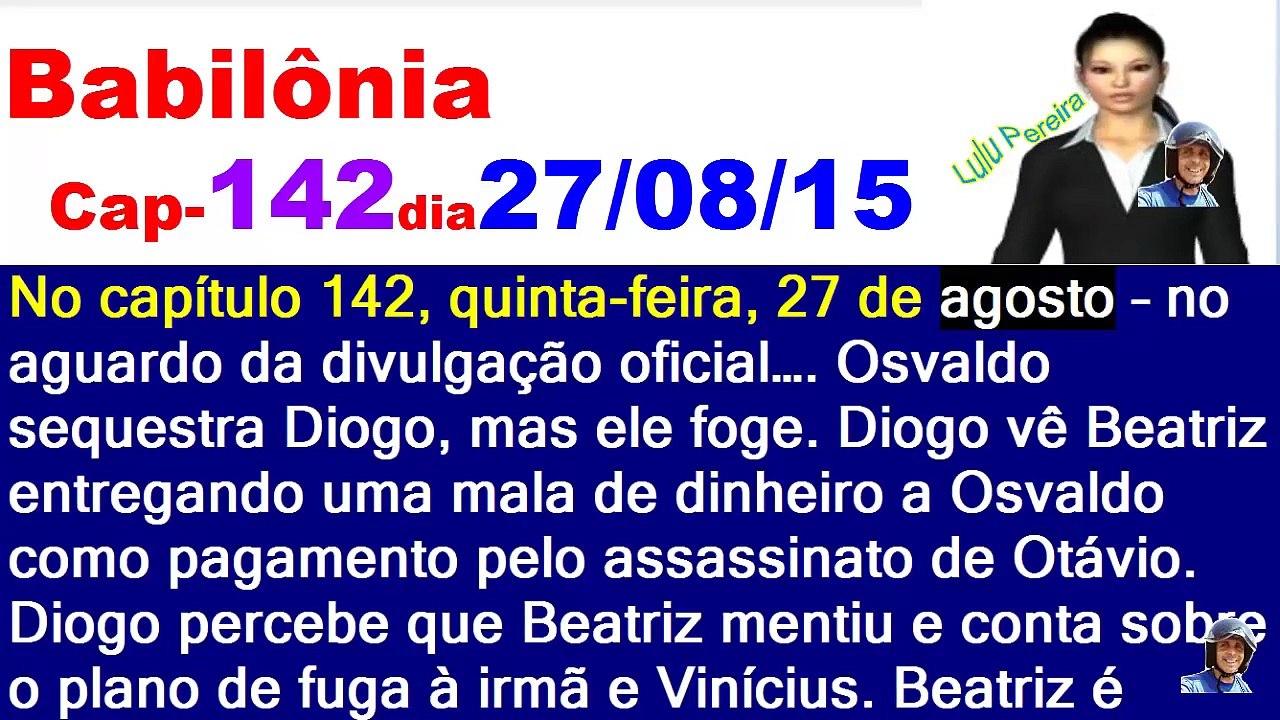 Babilônia Capítulo 142 quinta feira dia (27/08/15-Penúltimo capítulo)