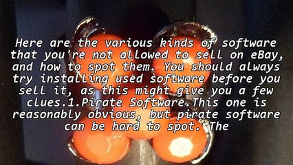 4 Special rules for selling software on eBay.