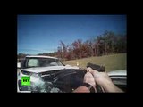 RAW: Stolen vehicle rams US police patrol car after high-speed chase