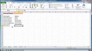 Excel, Baslangıc_4-Veri Girme ve Düzenleme_3-Otomatik Tamamlama