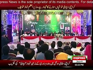 Prime Minister Nawaz Sharif while addressing the ceremony of Diwali in Karachi - 11th November 2015