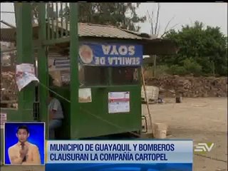 Municipio y bomberos clausuraron la compañía Cartopel