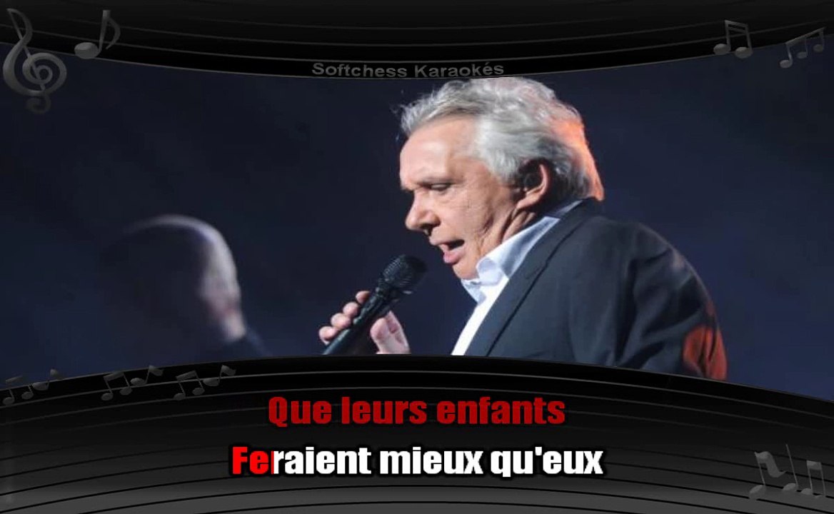 Michel Sardou - Le monde où tu vas (karaoké réalisé par Softchess)