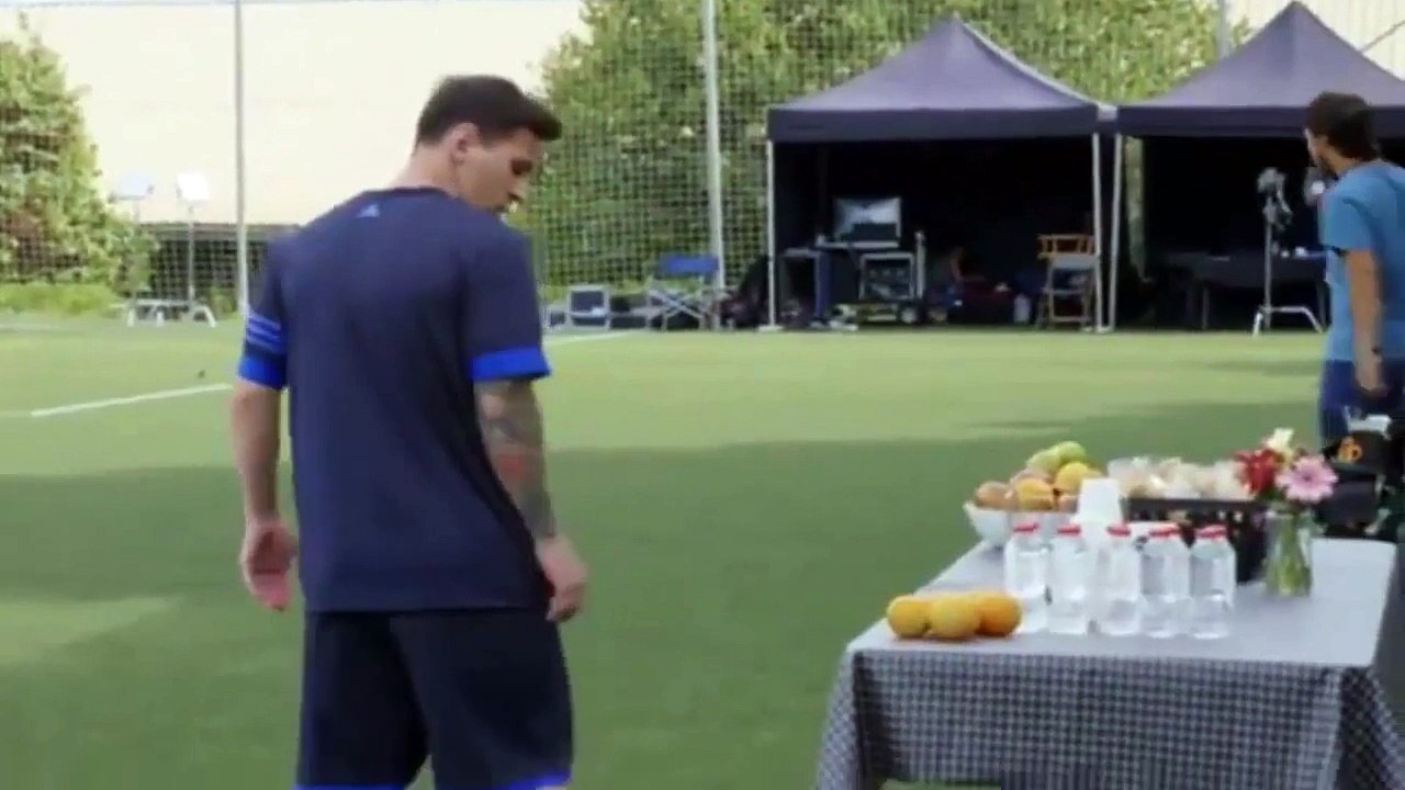 Leo Messi Amazing skill with an orange