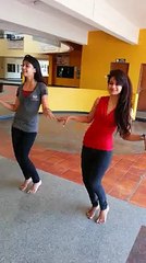 do number main devan tri uchi lambi heel nu two girls dancing very well
