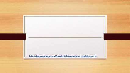 BUSINESS LAW COMPLETE COURSE