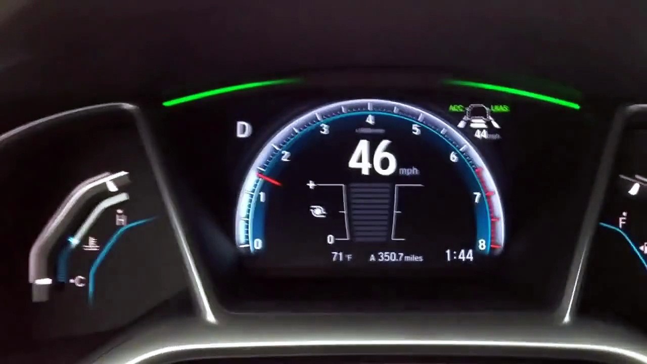 2016 Honda Civic Touring Demo Drive showing ACC (Adaptive Cruise
