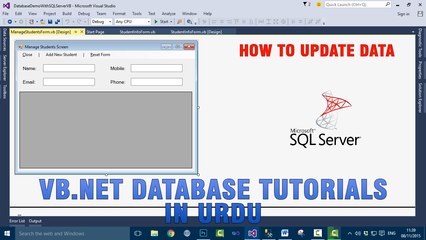 P(9) VB.NET Database Tutorial In Urdu - Update Data