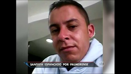 Câmeras de segurança flagram santista sendo espancado por palmeirenses