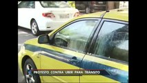 Taxistas protestam contra o aplicativo Uber no Rio de Janeiro