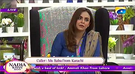 Nadia Khan Show - 11 November 2015 Part 3/4 - Exclusive Interview of Soha Ali Abro