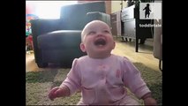 Baby Girl Laughing Hysterically at Dog Eating Popcorn - Laughing Babies - toddletale