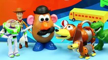 Toy Story Mr Potato Head Sells a Slinky Dog Bubble Machine to Rex Dinosaur and Buzz Lighty