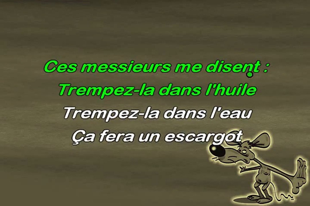 Comptine Une souris verte karaoké Joseph BULLA