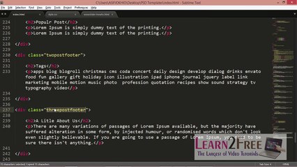 PSD to HTML5 Tutorial in Urdu Part-07 of 07