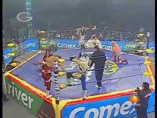 Los Metrosexuales (Billy Boy, Decnis & El Brazo) vs. Real Fuerza Aerea (Aero Star, Laredo Kid & Super (AAA - 18.02.2010)