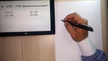 TEOG 2014 MATEMATİK 4. SORU