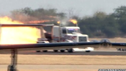 2011 California Capital Air Show Patty Wagstaff vs. Shockwave Jet Truck