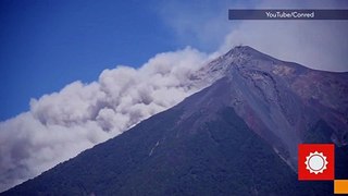 Volcanic Ash, Steam Billow From Volcán de Fuego -
