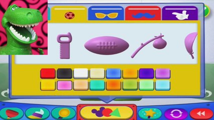 Toy Story Rex Dinosaur and Mr Potato Head Play Disney Mickey Mouse Clay Maker App Game