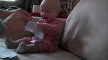 Baby Laughing Hysterically at Ripping Paper (Original)