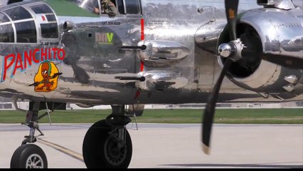 B 25 Lands at Wright Patterson AFB for Doolittle Raiders