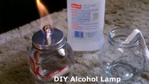DIY Alcohol Lamp - w_quick _stove conversion_ - burns standard isopropyl (rubbing alcohol)