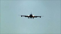 (beautiful sound) Bahrain Royal Flight Boeing 747SP landing at Zürich Kloten