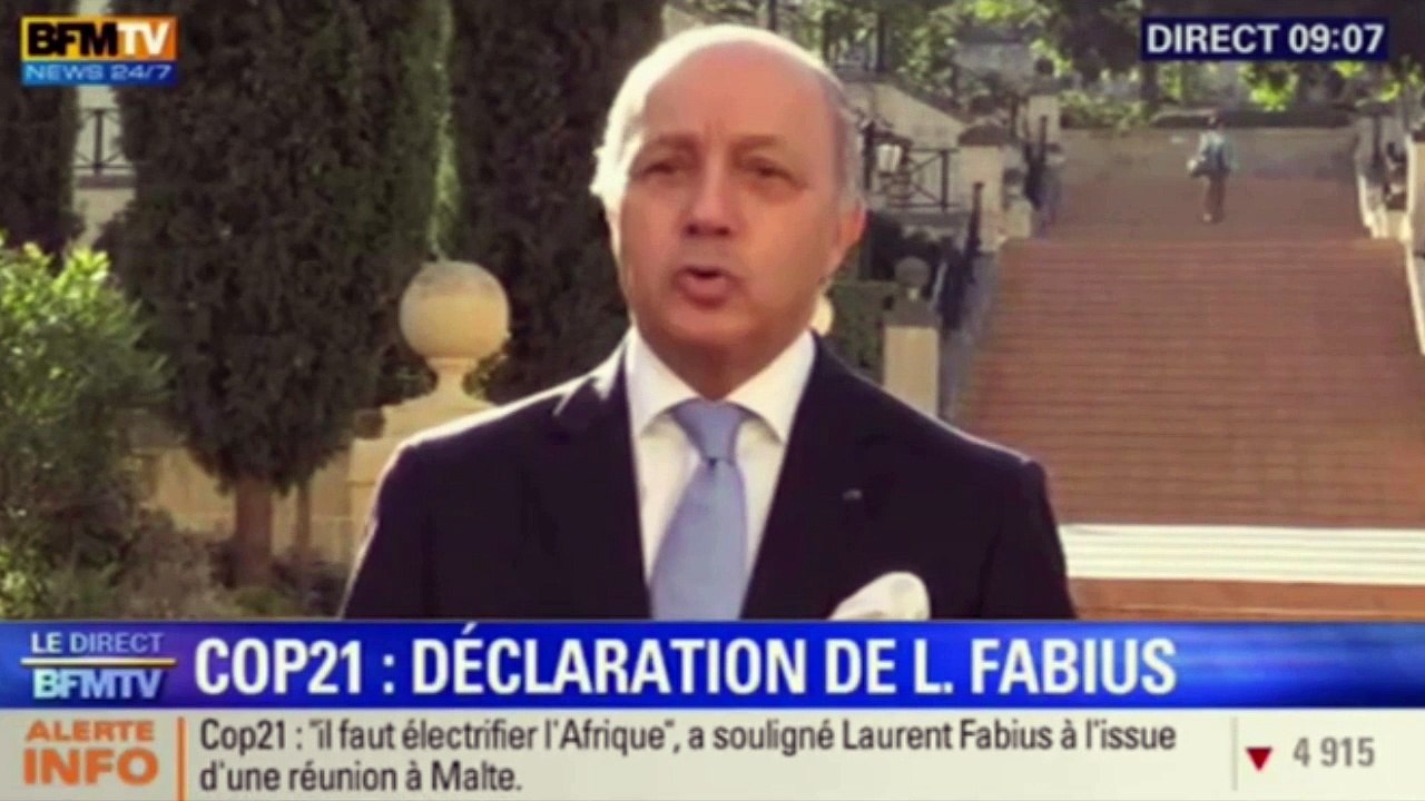 Fabius à Kerry : "La Cop 21 ce n'est pas des discussions en l'air"
