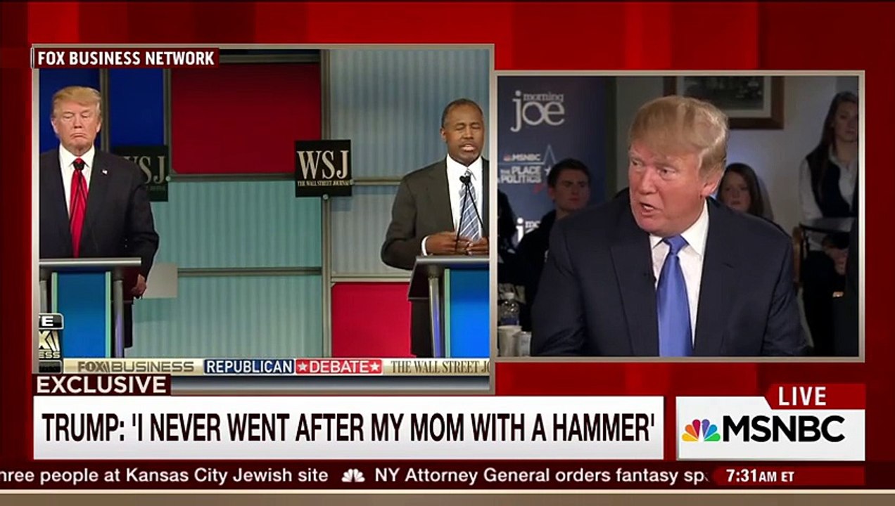 MORNİNG JOE Trump on Carson, drug use, American jobs