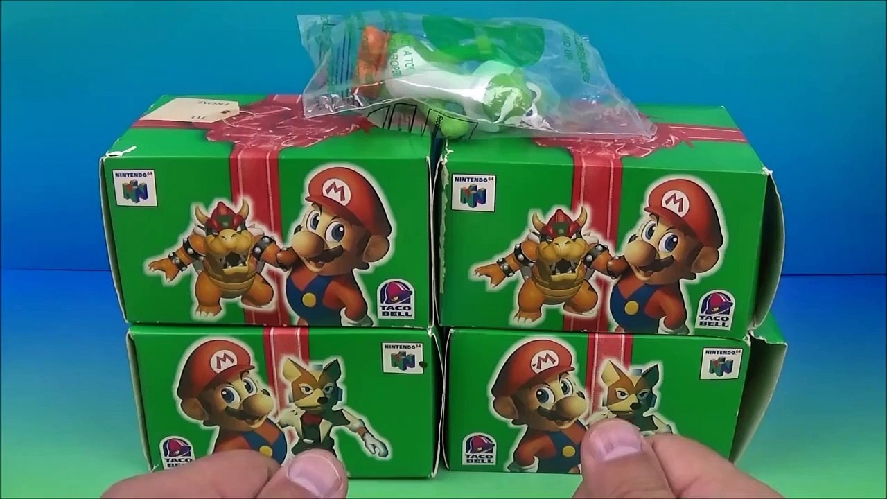 1997 NINTENDO 64 SET OF 5 TACO BELL KIDS MEAL TOYS VIDEO REVIEW