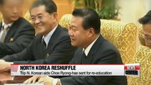 Top N. Korean aide Choe Ryong-hae sent for re-education: Yonhap