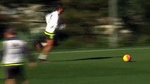 Cristiano Ronaldo scored a great goal at Real Madrid training session