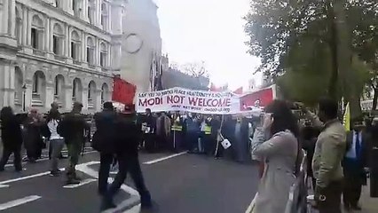 Anti Modi march infront of 10 Downing street