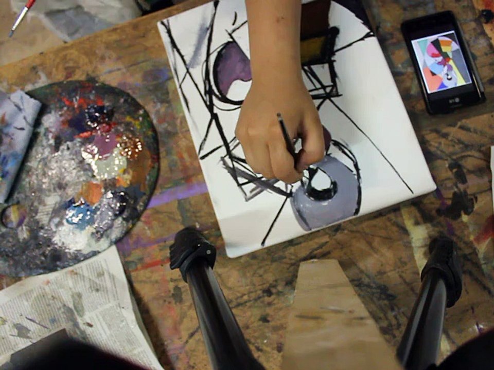 Clase de Pintura al óleo del 12 11 15, demostrativa a alumna